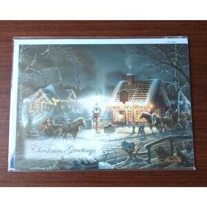 Terry Redlin - “Christmas Greetings” 7.5” x 5.5” Greeting Card With Envelope